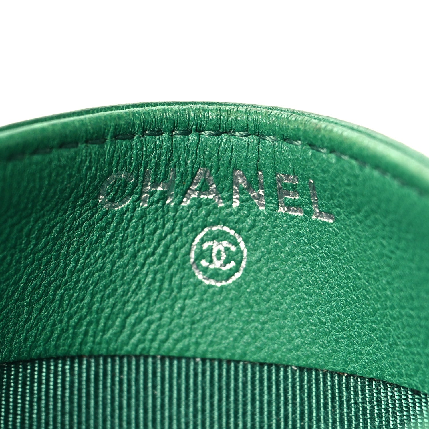 Chanel Perforated Lambskin Quilted Card Holder Green 6 of 11