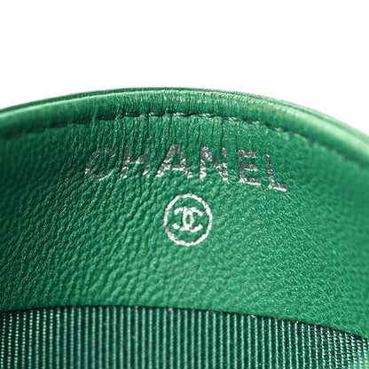 Chanel Perforated Lambskin Quilted Card Holder Green 6 of 11