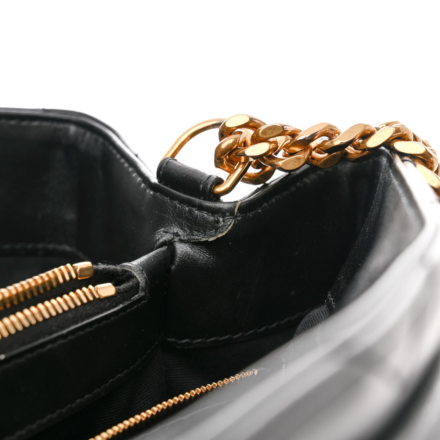 Saint Laurent Calfskin Y Quilted Monogram Large Loulou Chain Satchel Black 13 of 16