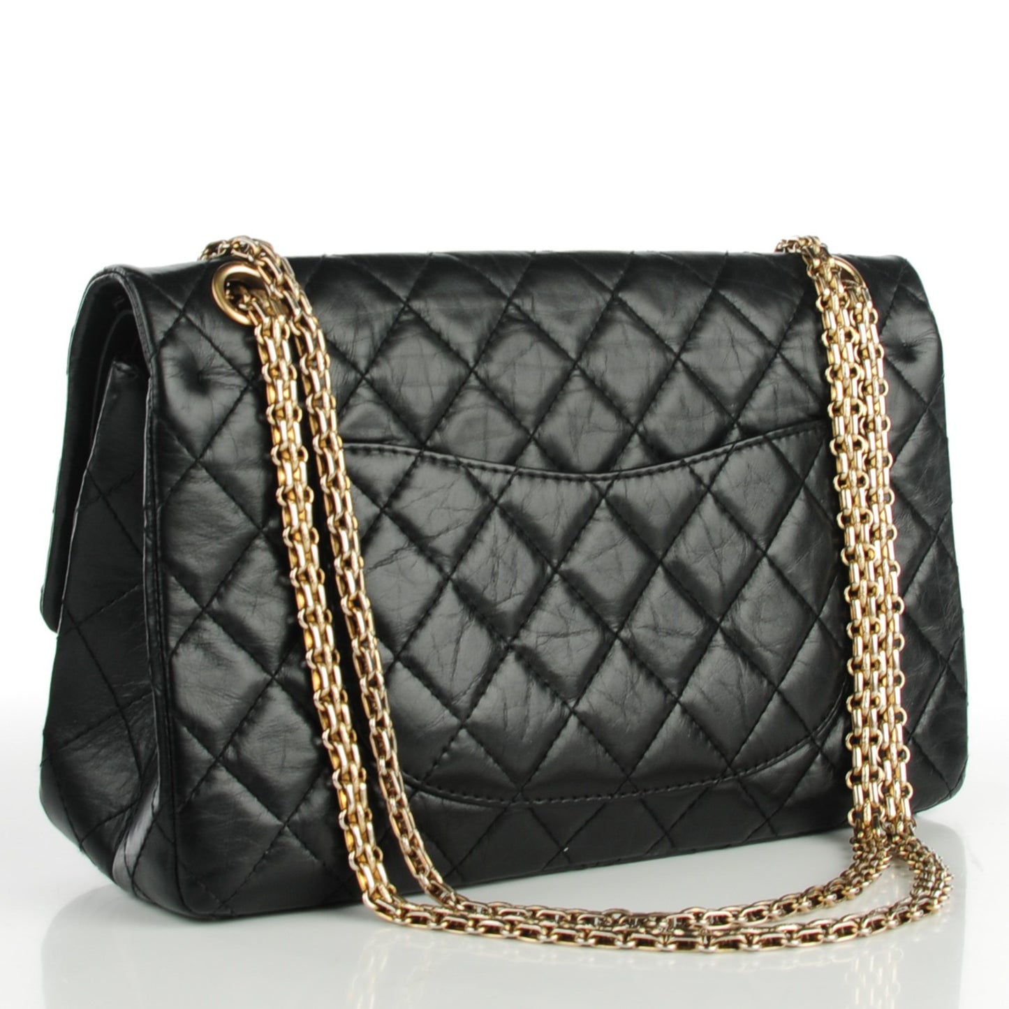 Aged Calfskin Quilted 2.55 Reissue 226 Flap Black