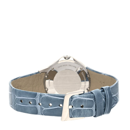 Tiffany Stainless Steel Alligator Diamond Bezel 28mm Metro Quartz Watch Ice Blue 3 of 5