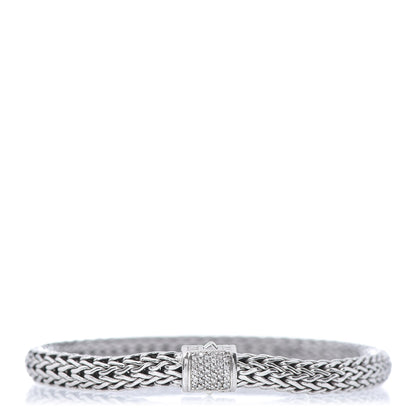 John Hardy Sterling Silver Diamond 6.5mm Classic Chain Bracelet 1 of 4