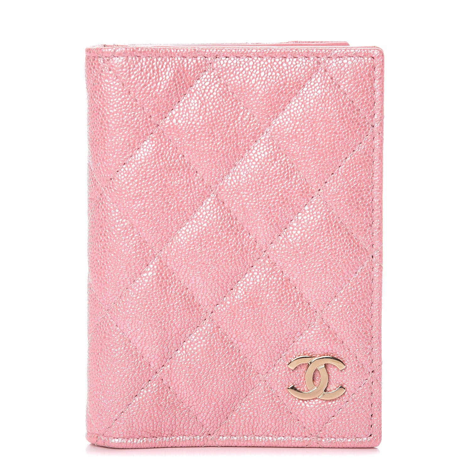 Chanel Iridescent Caviar Quilted Card Holder Wallet Rose Pink 1 of 16