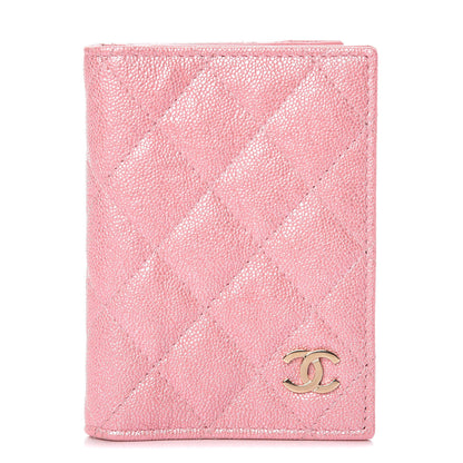 Chanel Iridescent Caviar Quilted Card Holder Wallet Rose Pink 1 of 16
