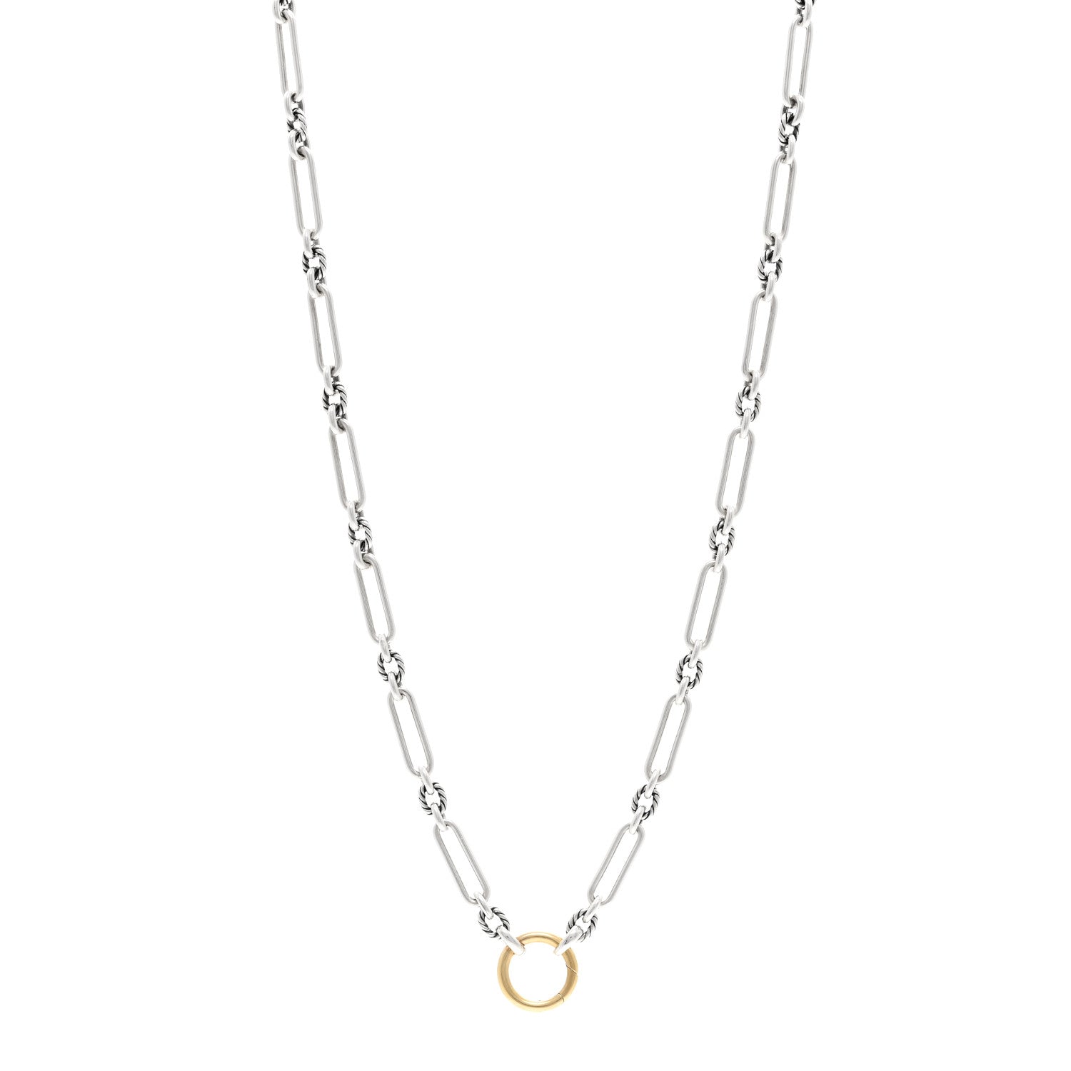 David Yurman Sterling Silver 18K Yellow Gold Lexington Chain Necklace 1 of 5