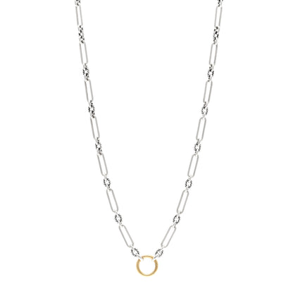 David Yurman Sterling Silver 18K Yellow Gold Lexington Chain Necklace 1 of 5