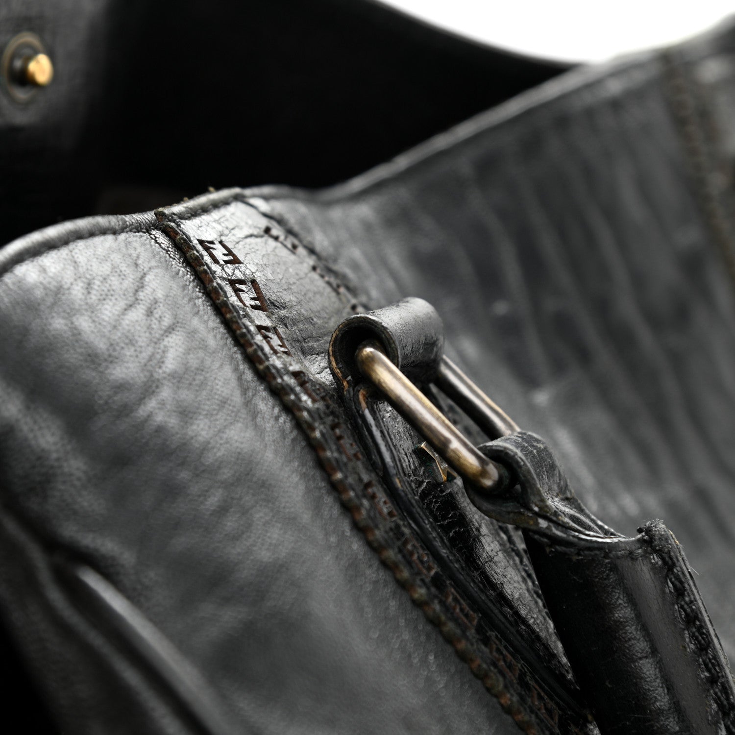 Fendi Distressed Lambskin Large Bag De Jour Tote Black 17 of 24