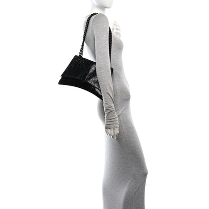 Balenciaga Crushed Calfskin Monochrome Medium Crush Chain Bag Black 2 of 10