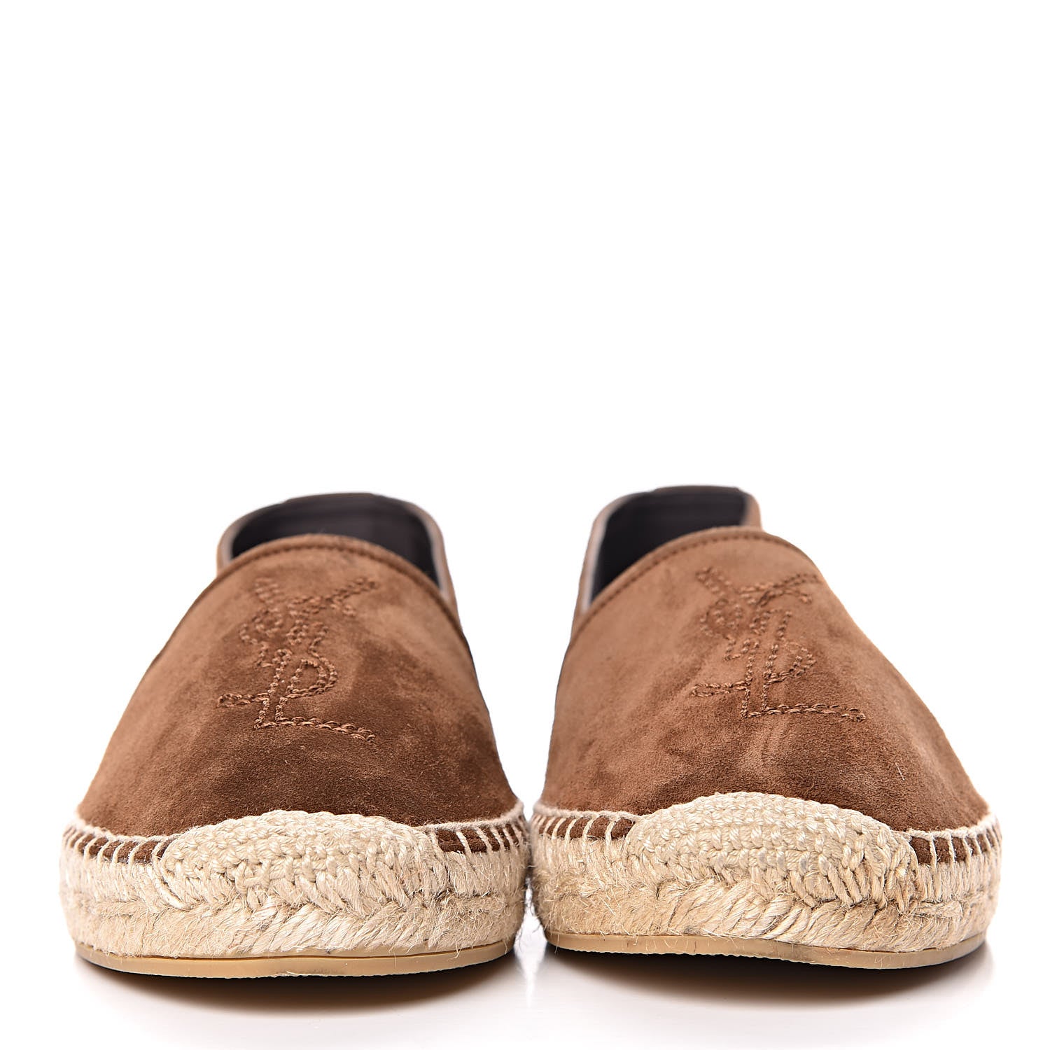 Saint Laurent Suede Monogram Espadrilles 36 Brown 2 of 11