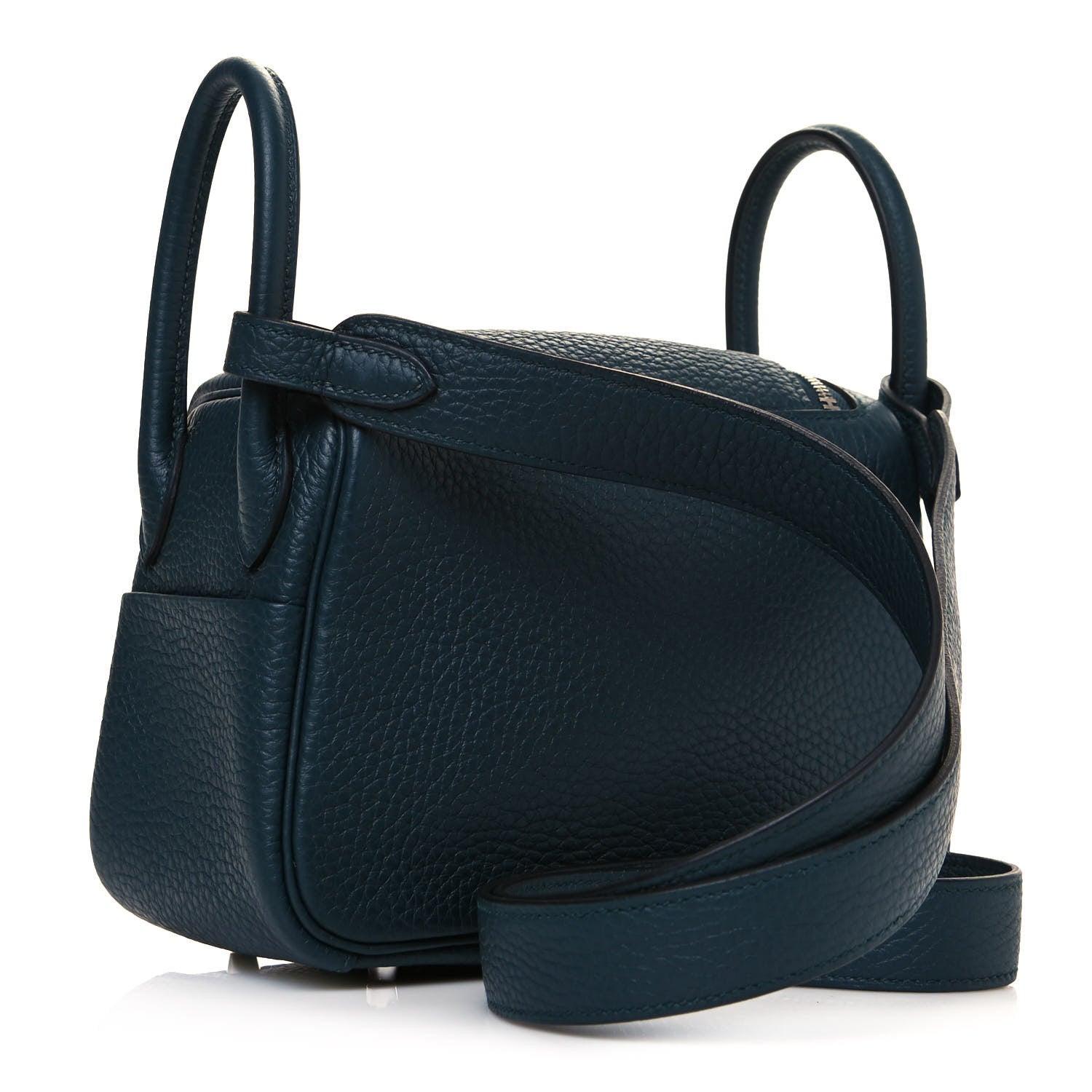 Hermes Taurillon Clemence Mini Lindy 20 Vert Cypress 3 of 12