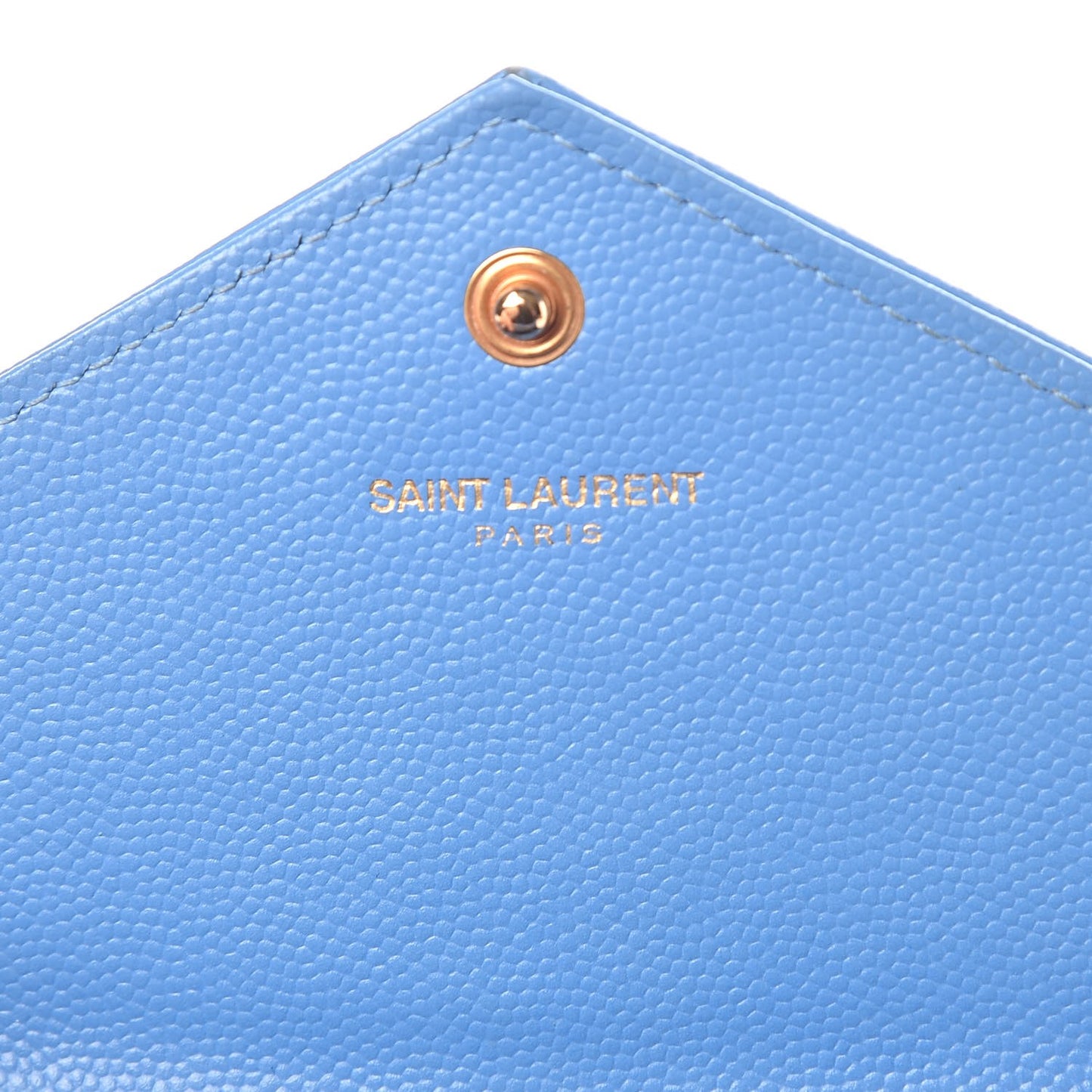 Grain De Poudre Matelasse Large Monogram Flap Wallet Blue