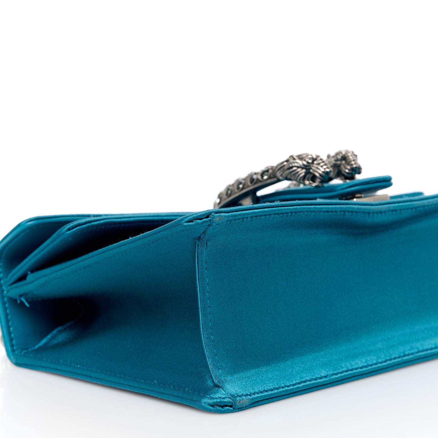 Satin Silk Crystal Small Dionysus Shoulder Bag Turchese Black Diamond