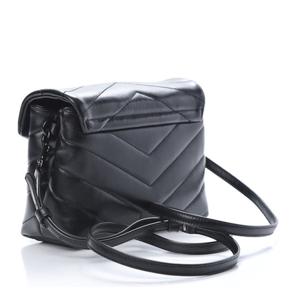 Saint Laurent Calfskin Y Quilted Monogram Toy Loulou Crossbody Bag Black 3 of 10