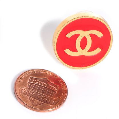 Chanel Enamel CC Clip On Earrings Red 2 of 5