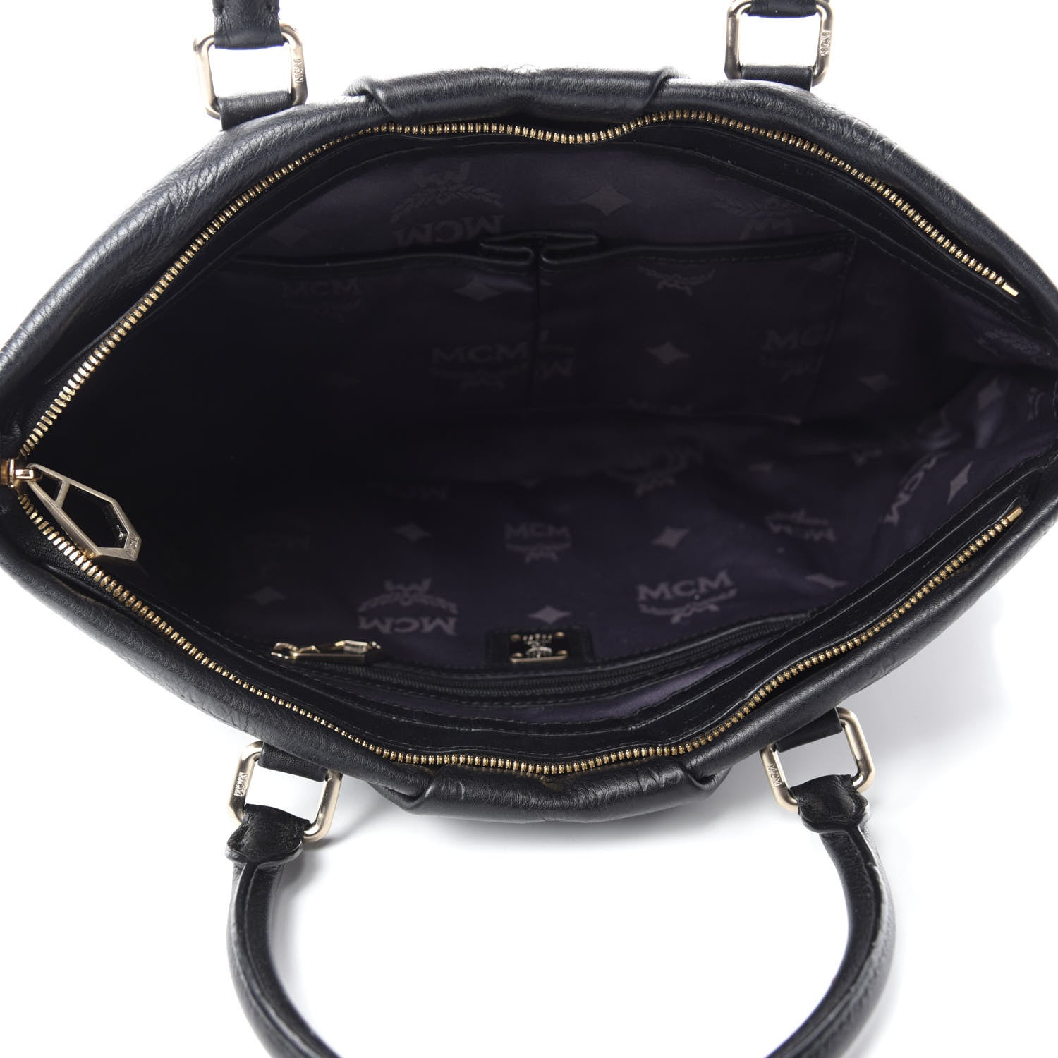 MCM Calfskin Ottomar Monogram Tote Black 5 of 14