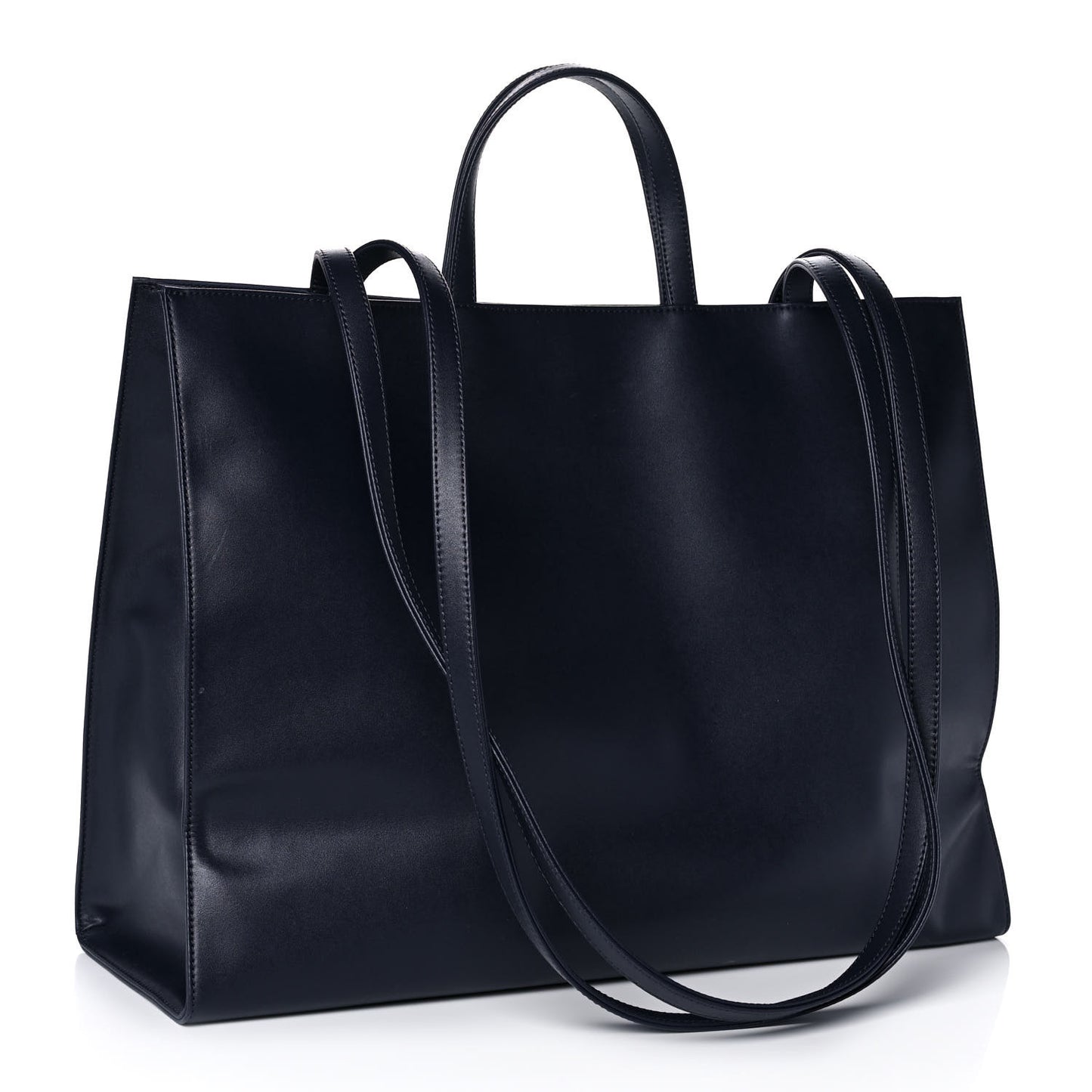 Vegan Leather Large Shopping Bag Navy