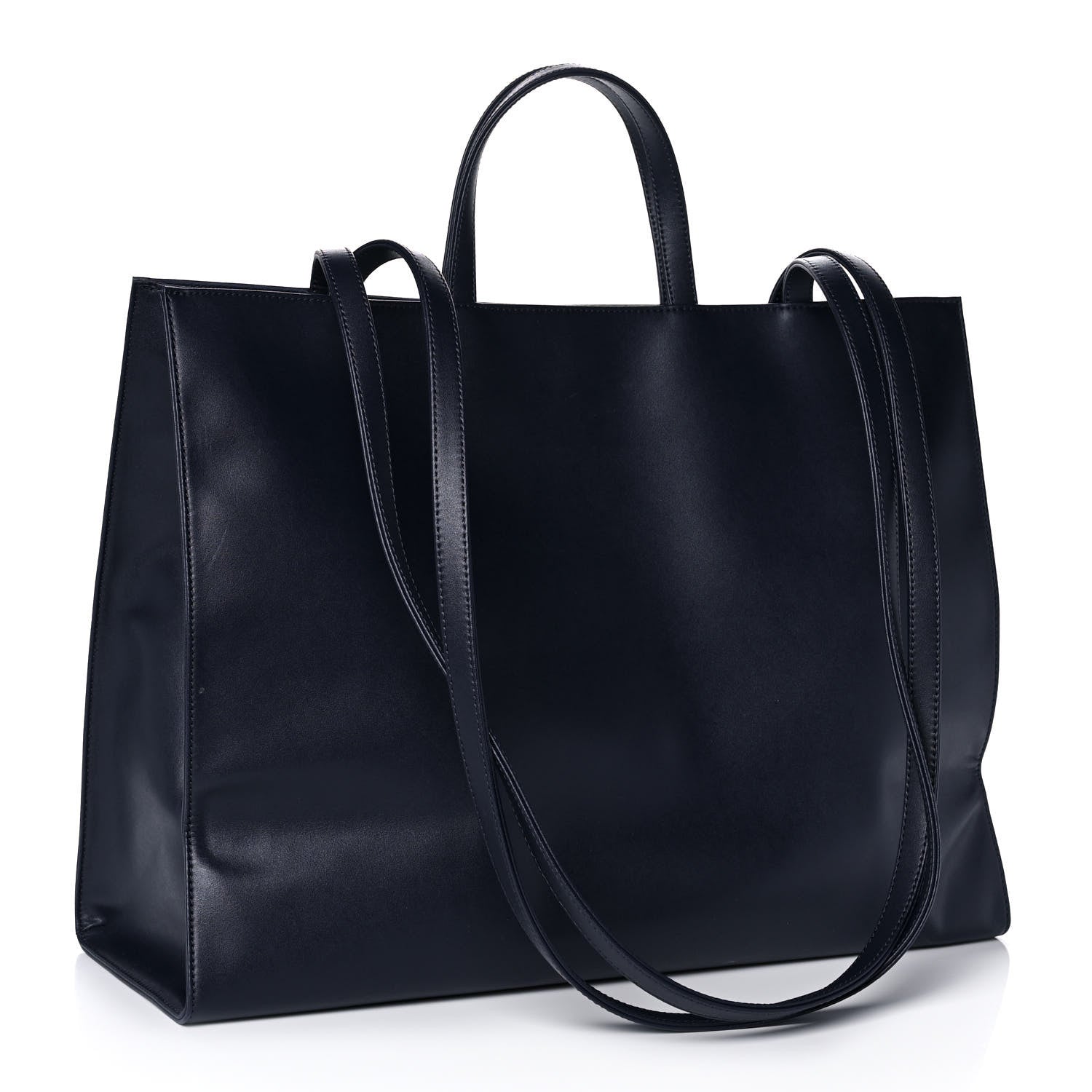 Telfar Vegan Leather Large Shopping Bag Navy 3 of 15