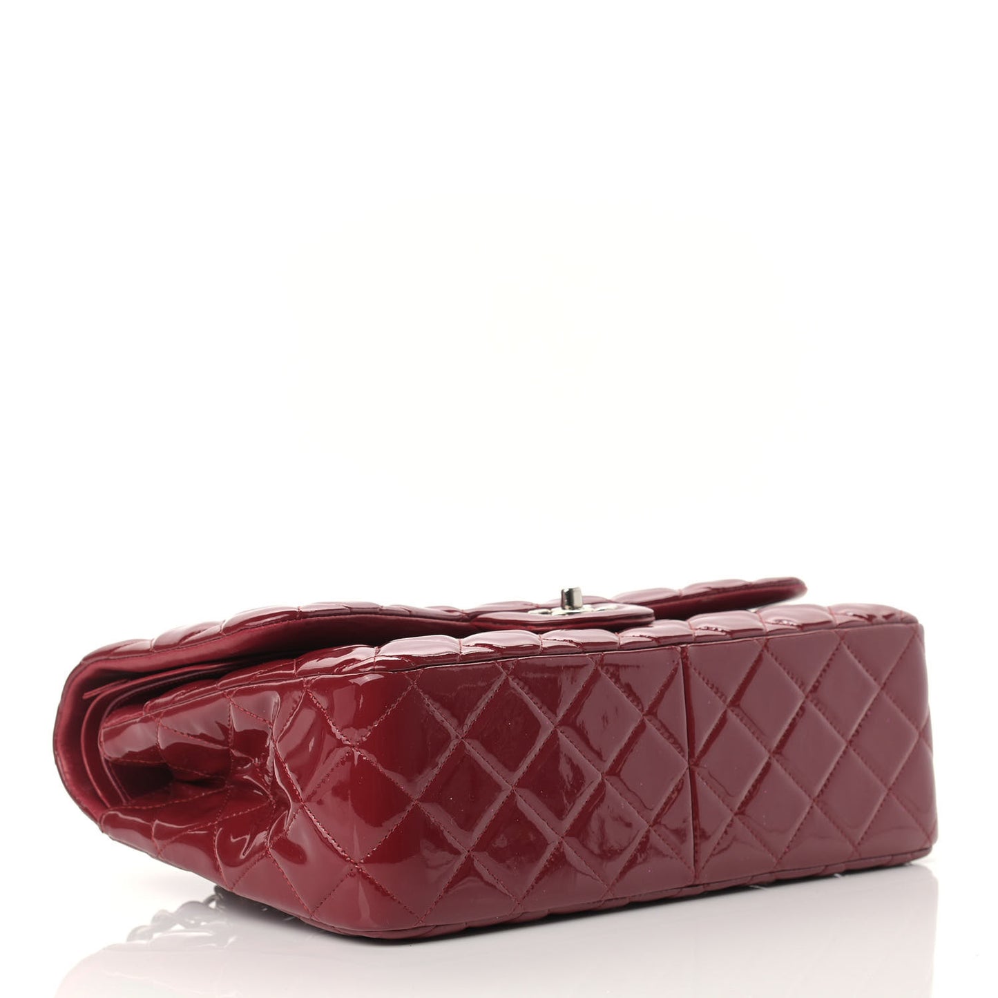 Patent Quilted Jumbo Double Flap Red