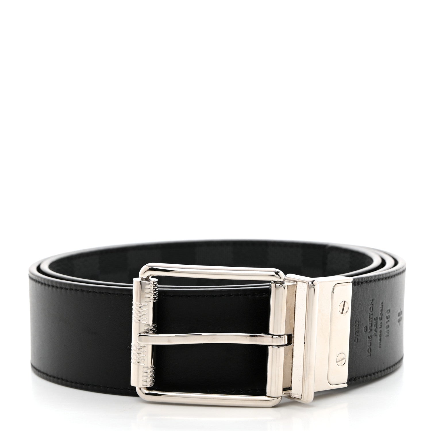 Louis Vuitton Damier Graphite Calfskin Belt 95 38 Black 2 of 7