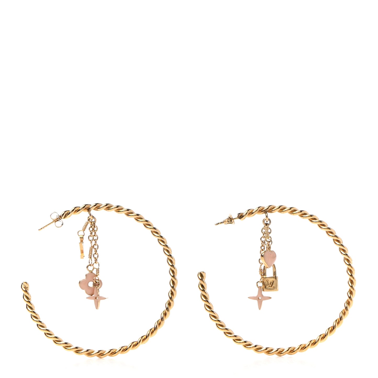 Sweet Monogram Creole Hoop Earrings Gold