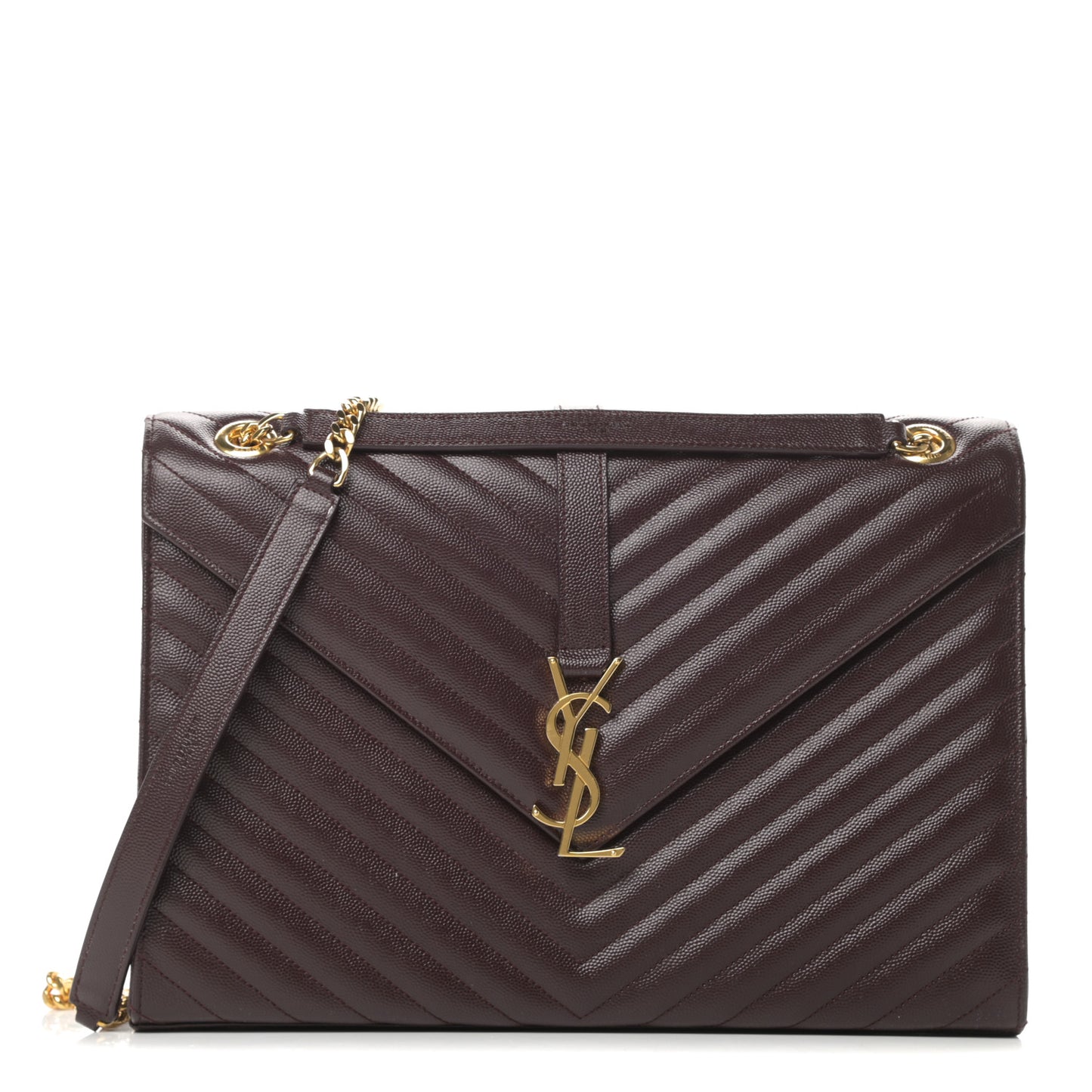 Grain De Poudre Matelasse Chevron Large Monogram Satchel Rouge Legion