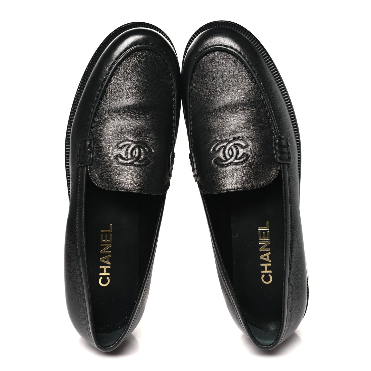 Lambskin CC Mocassin Loafers 41 Black