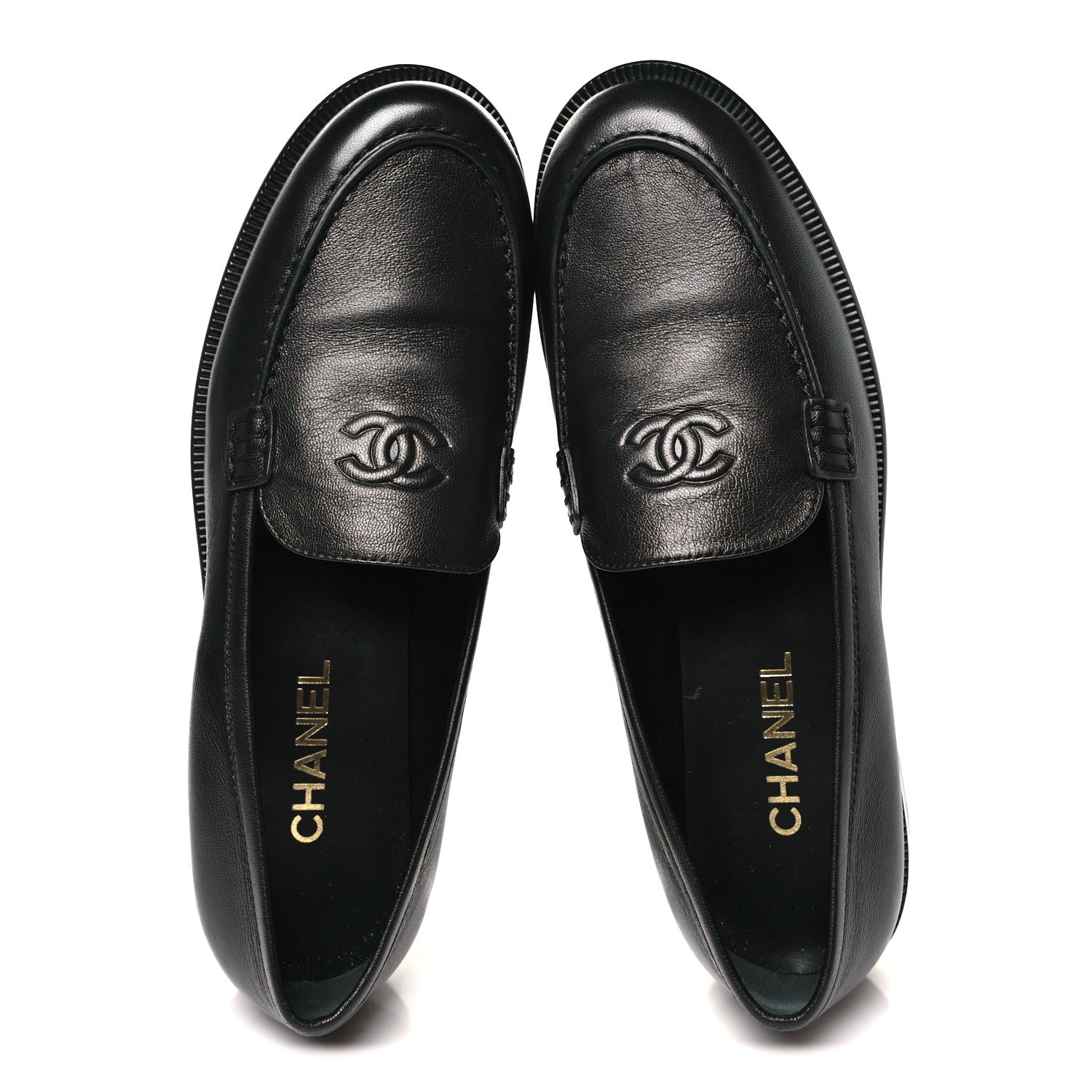 Chanel Lambskin CC Mocassin Loafers 41 Black 2 of 10