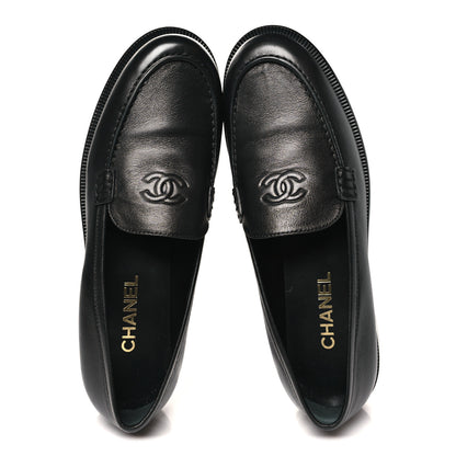 Chanel Lambskin CC Mocassin Loafers 41 Black 2 of 10