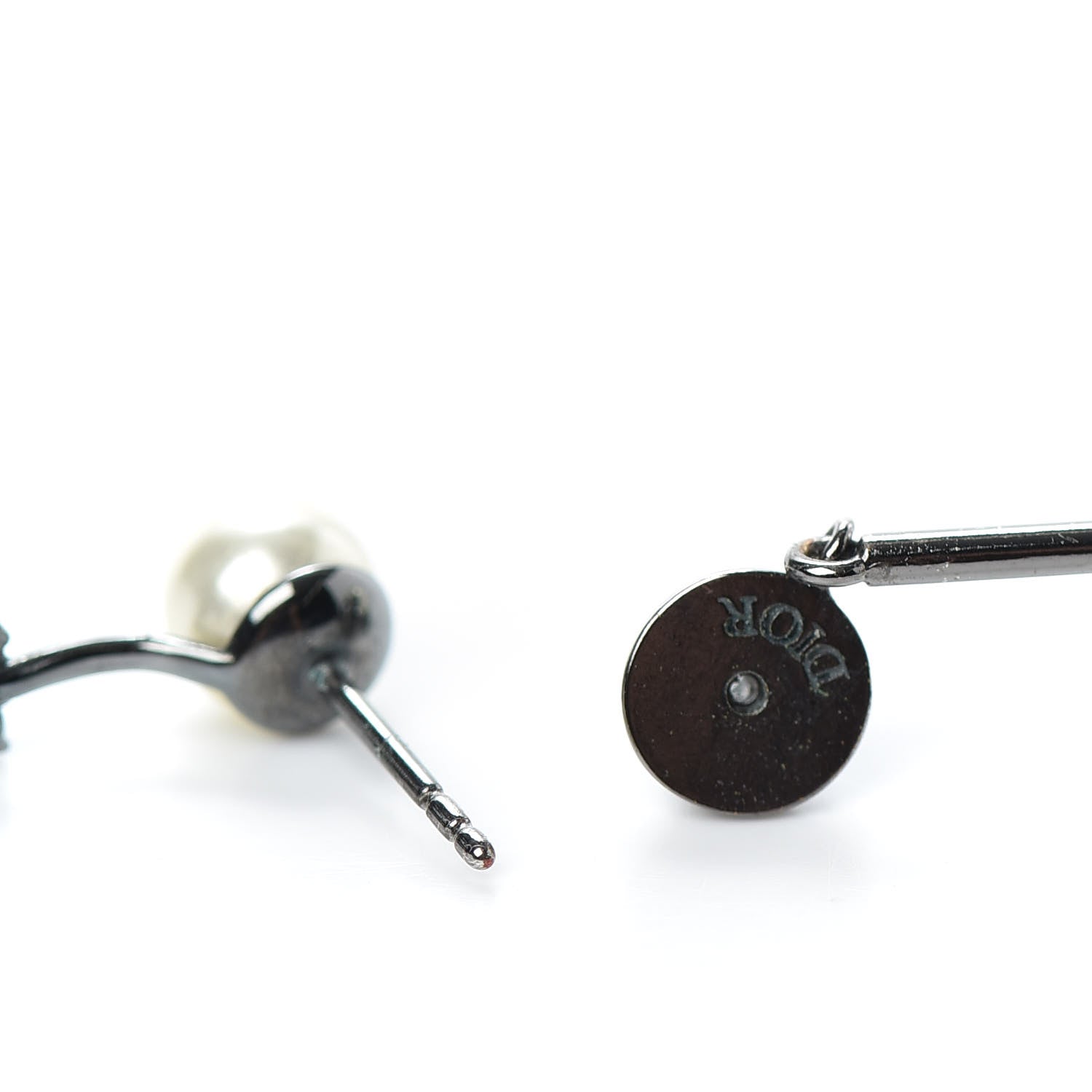 Christian Dior Crystal Pearl My ABCDior D Tribale Earring Black Silver 3 of 3