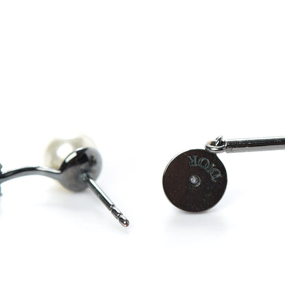 Christian Dior Crystal Pearl My ABCDior D Tribale Earring Black Silver 3 of 3