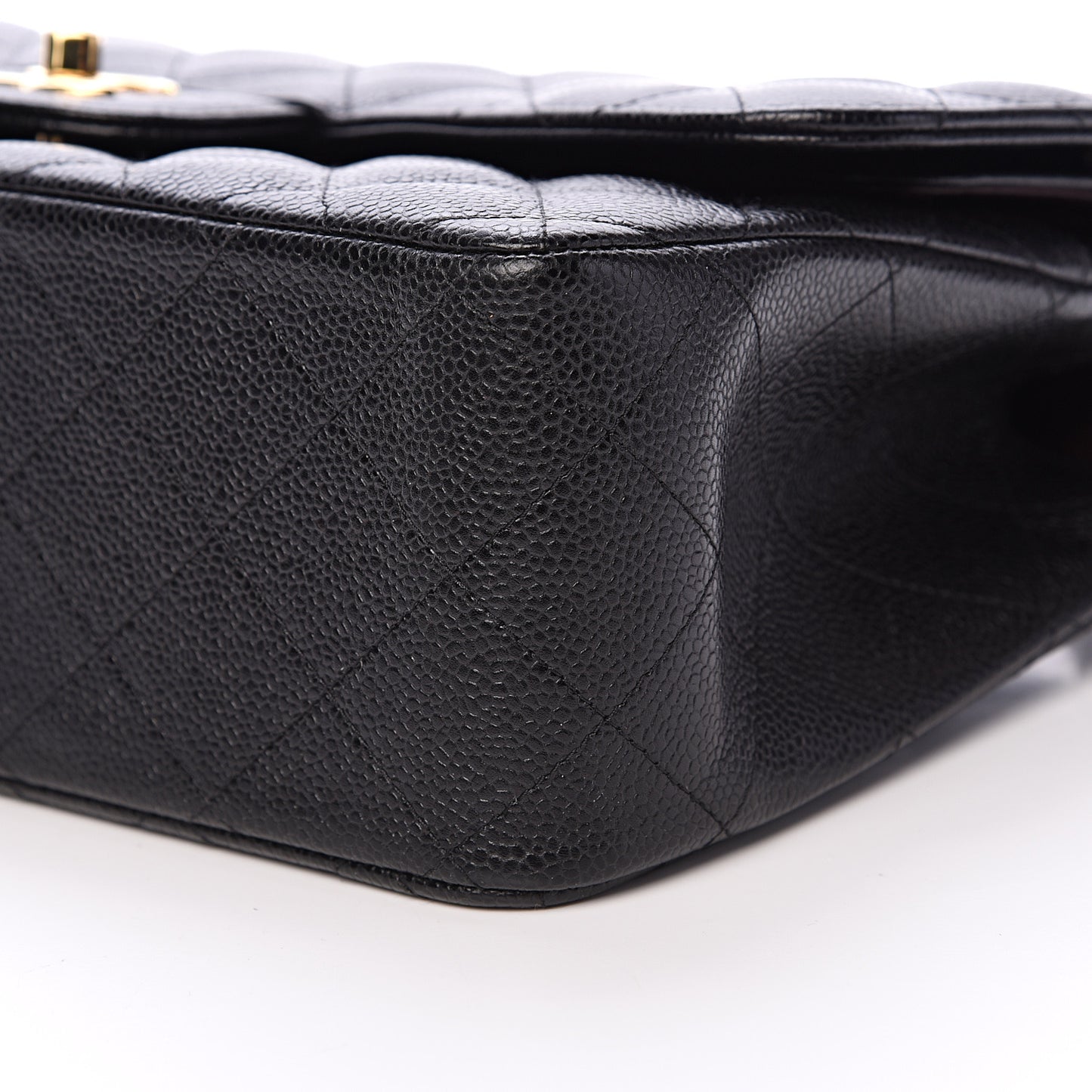 Caviar Quilted Jumbo Double Flap Black