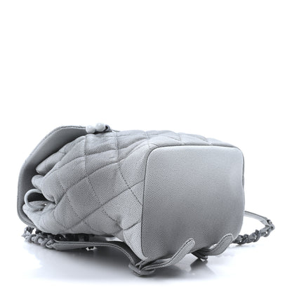 Chanel Shaded Caviar Quilted Lacquered CC My Everything Drawstring Backpack Dark Grey Light Grey 4 of 10