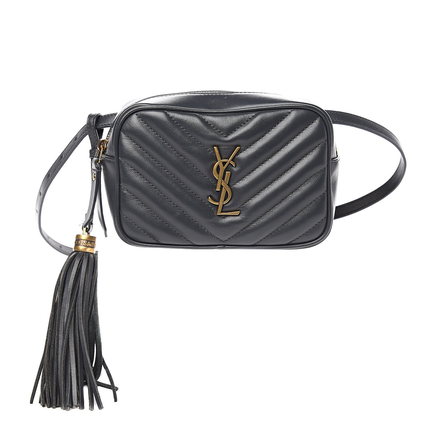 Saint Laurent Calfskin Matelasse Monogram Lou Belt Bag Dark Smog 1 of 11