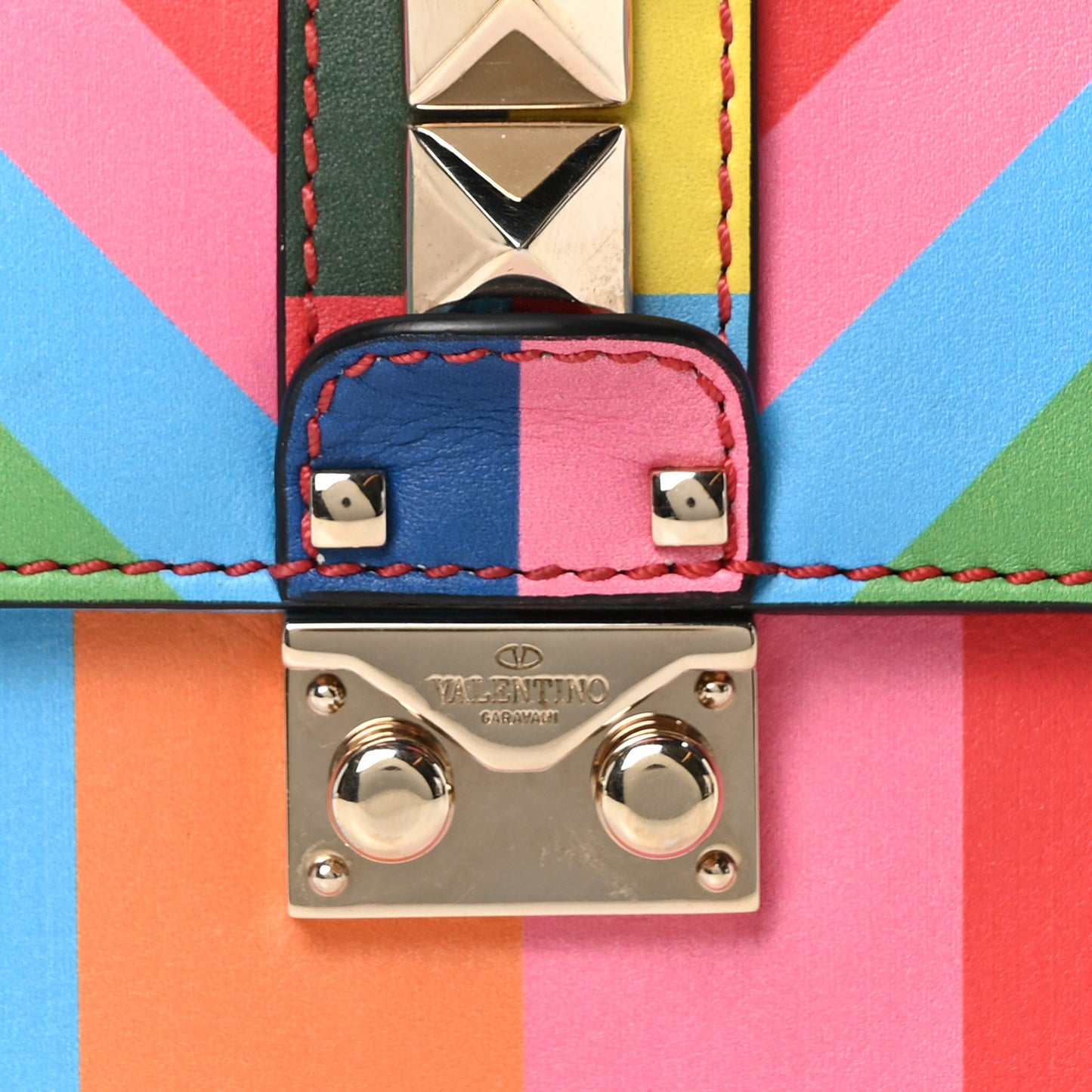 Vitello 1973 Small Glam Lock Rockstud Flap Multicolor
