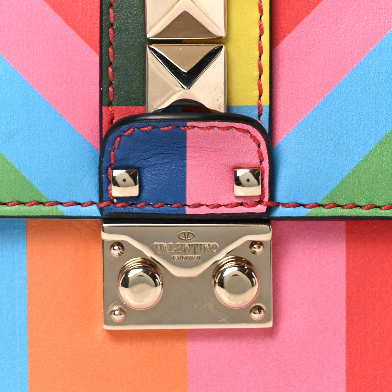 Valentino Garavani Vitello 1973 Small Glam Lock Rockstud Flap Multicolor 7 of 9