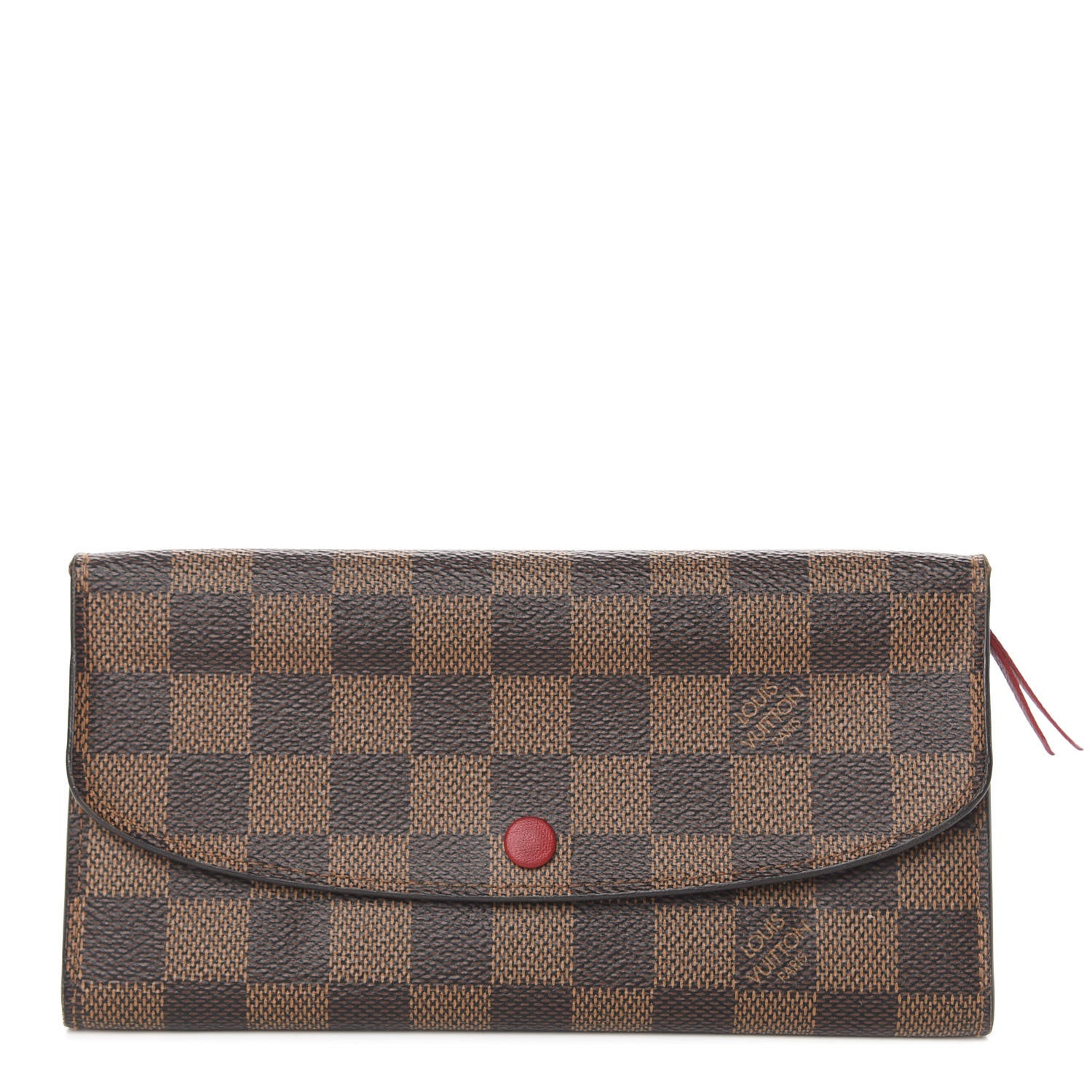 Louis Vuitton Damier Ebene Emilie Wallet Red 1 of 6