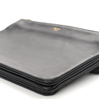 Celine Lambskin Large Trio Crossbody Bag Black 11 of 11