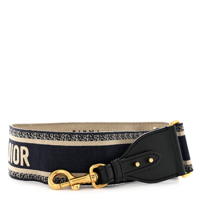 Christian Dior Canvas Embroidered Shoulder Strap Blue 1 of 5