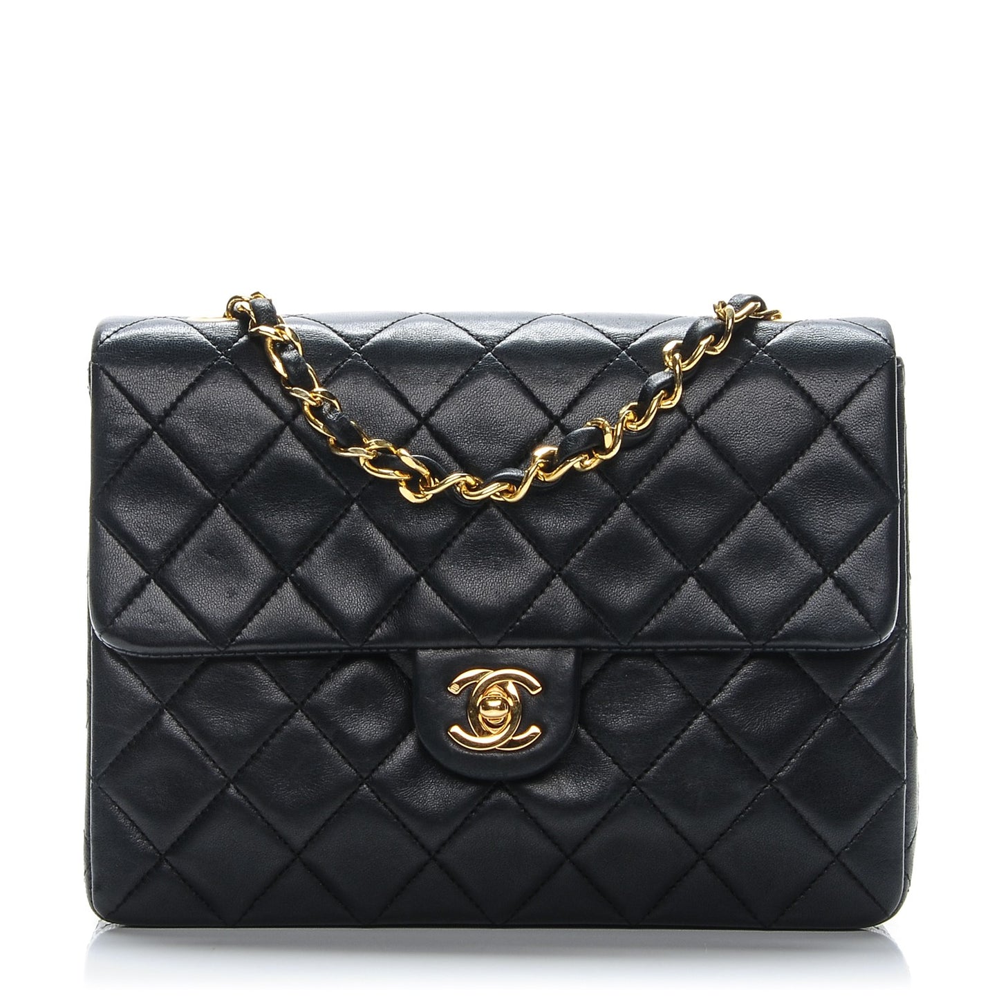 Lambskin Quilted Small Flap Black