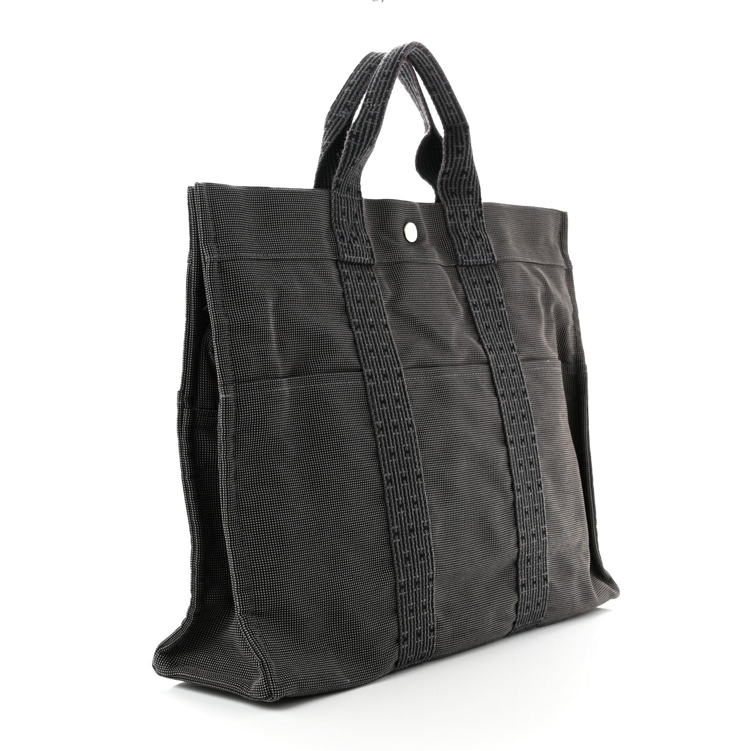 Hermes Canvas Herline MM Tote Grey 3 of 10