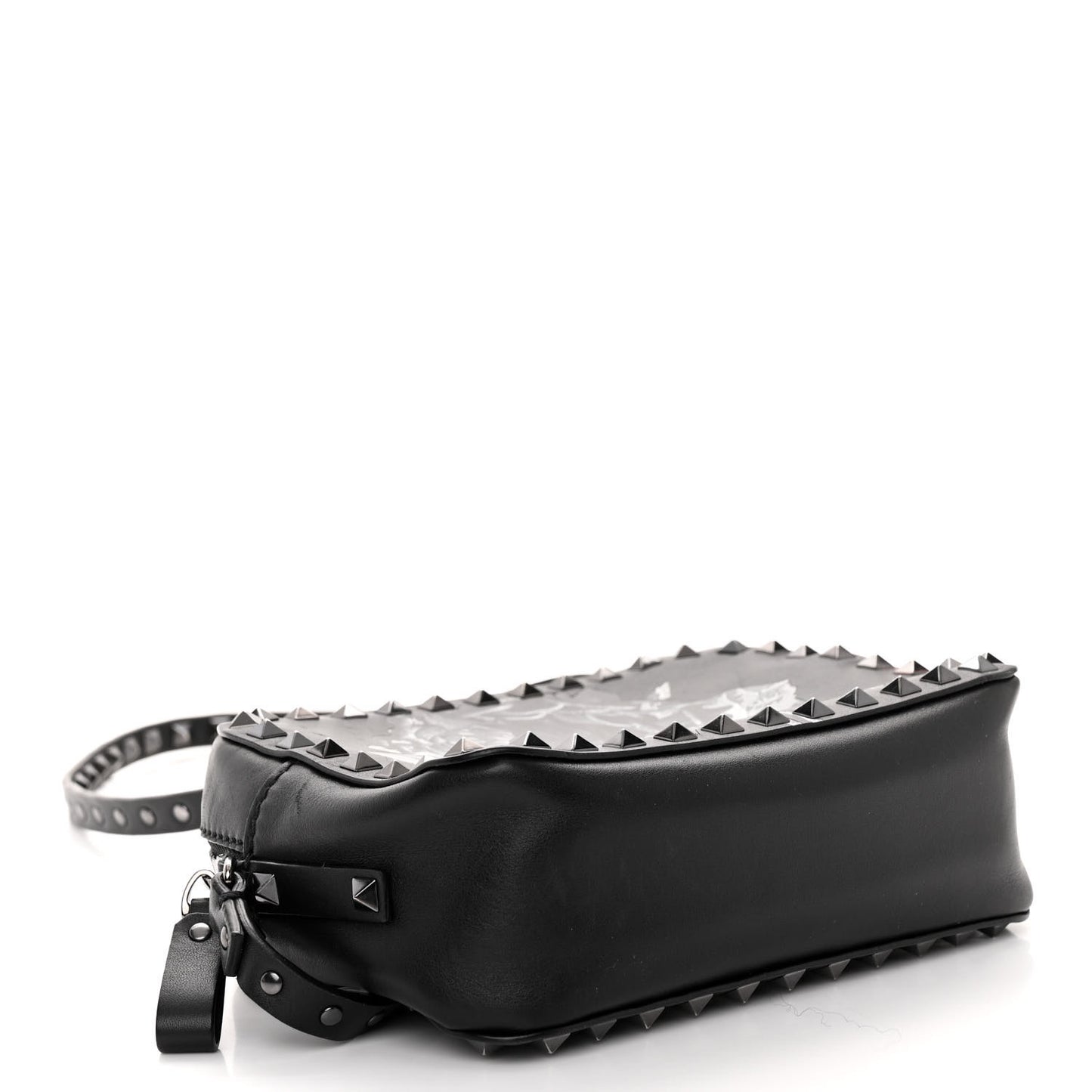 X UNDERCOVER Calfskin Rockstud Rose Print Camera Crossbody Bag Black
