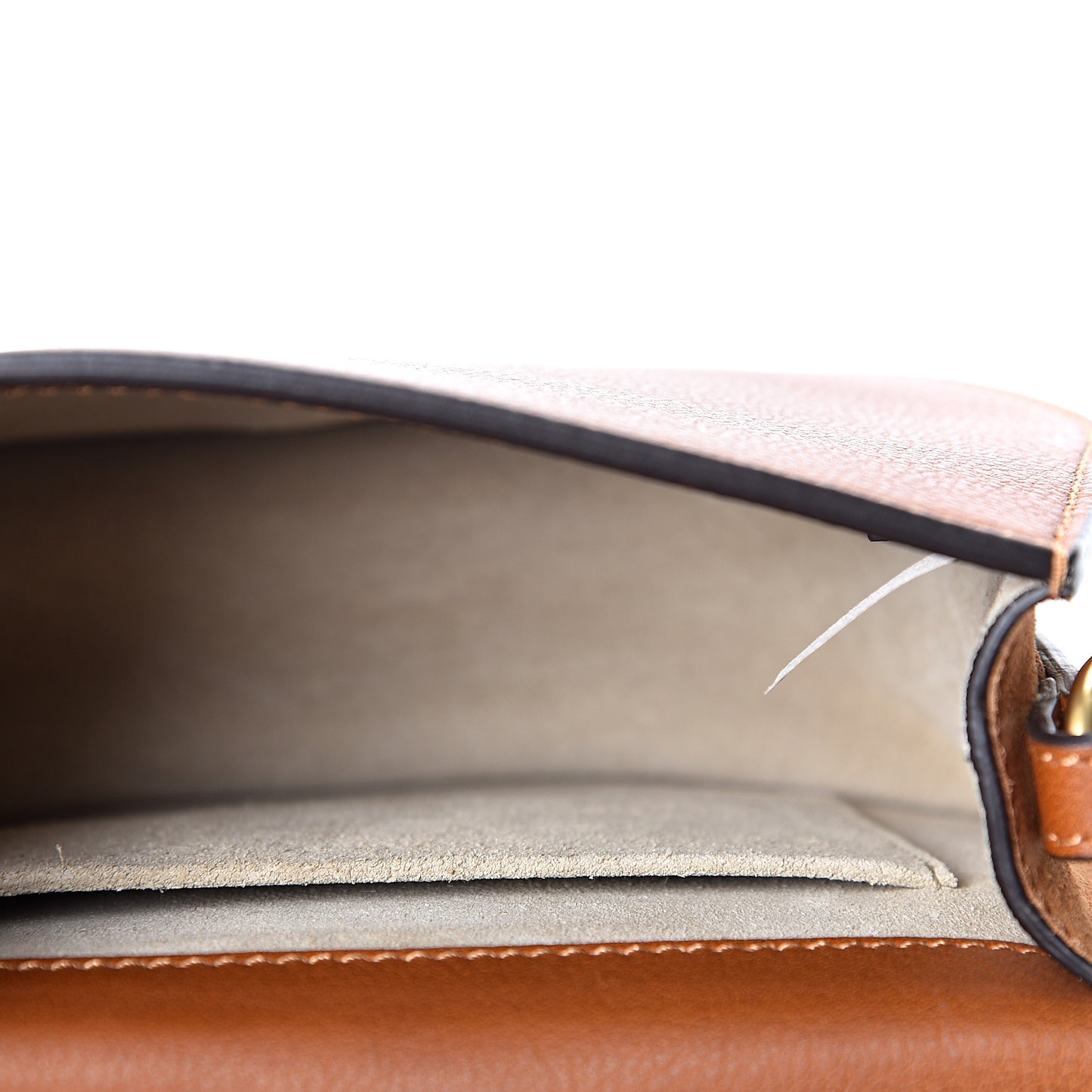 Calfskin Suede Small Nile Bracelet Bag Caramel
