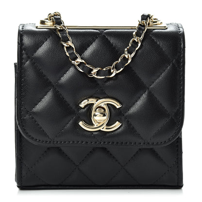 Chanel Lambskin Quilted Mini Trendy CC Chain Wallet Black 1 of 11