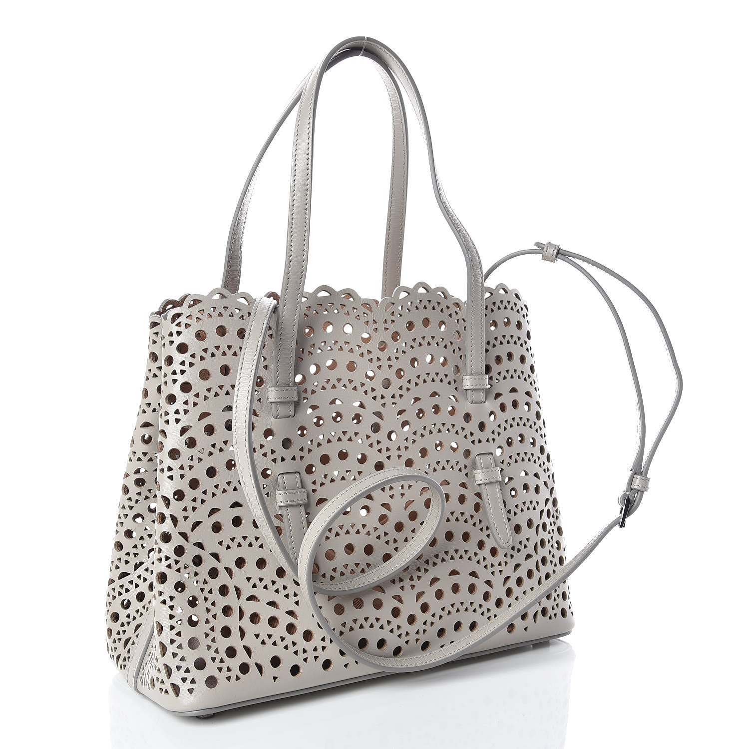 Alaia Lux Calfskin Vienne Wave Mina 25 Bag Perle 3 of 9