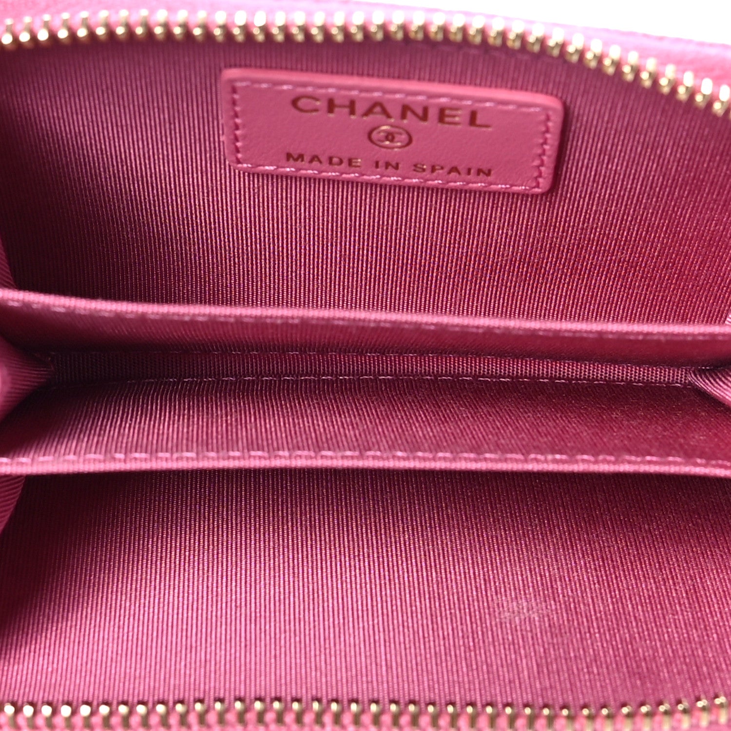 Chanel Caviar Quilted Enamel CC Zip Around Coin Purse Pink 5 of 8