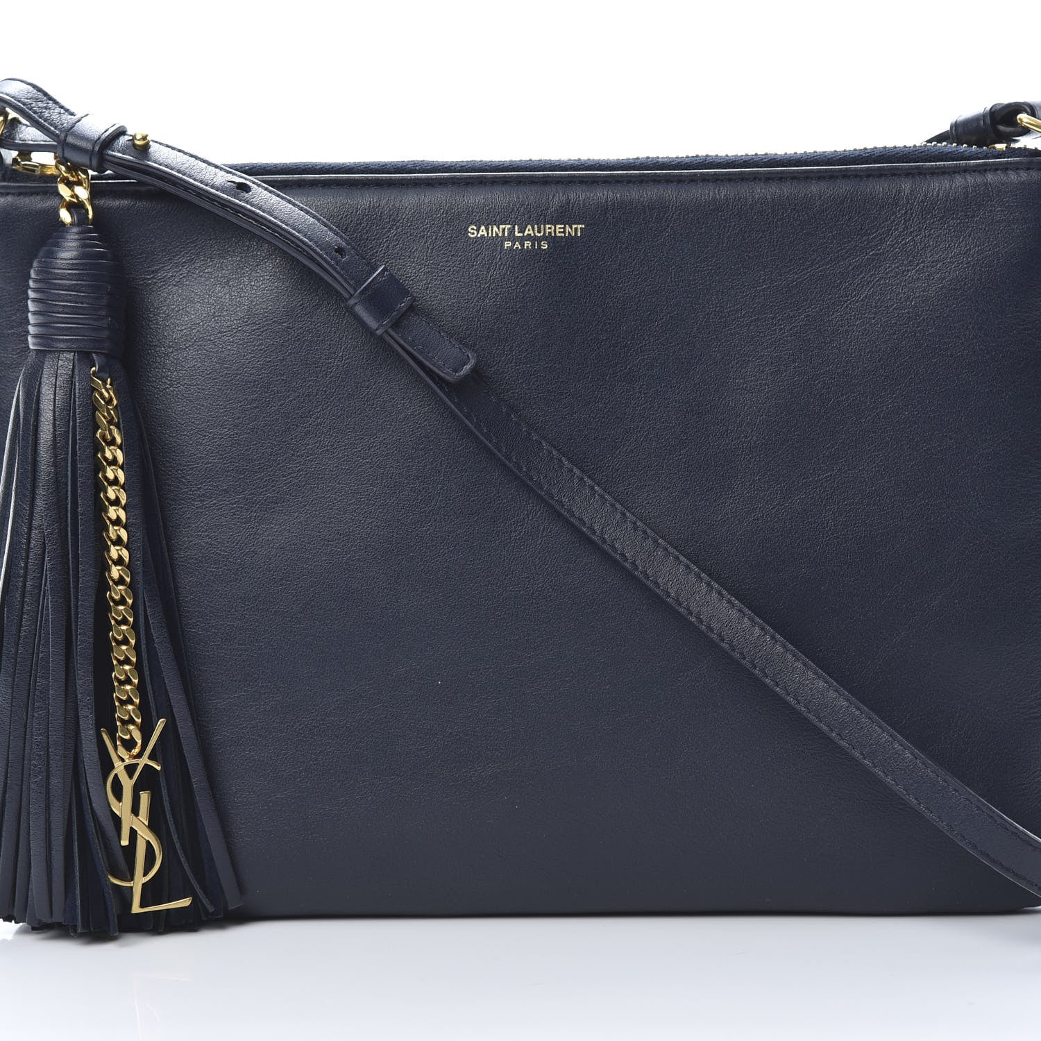 Saint Laurent Calfskin Teen Monogram Crossbody Bag Blue 8 of 12