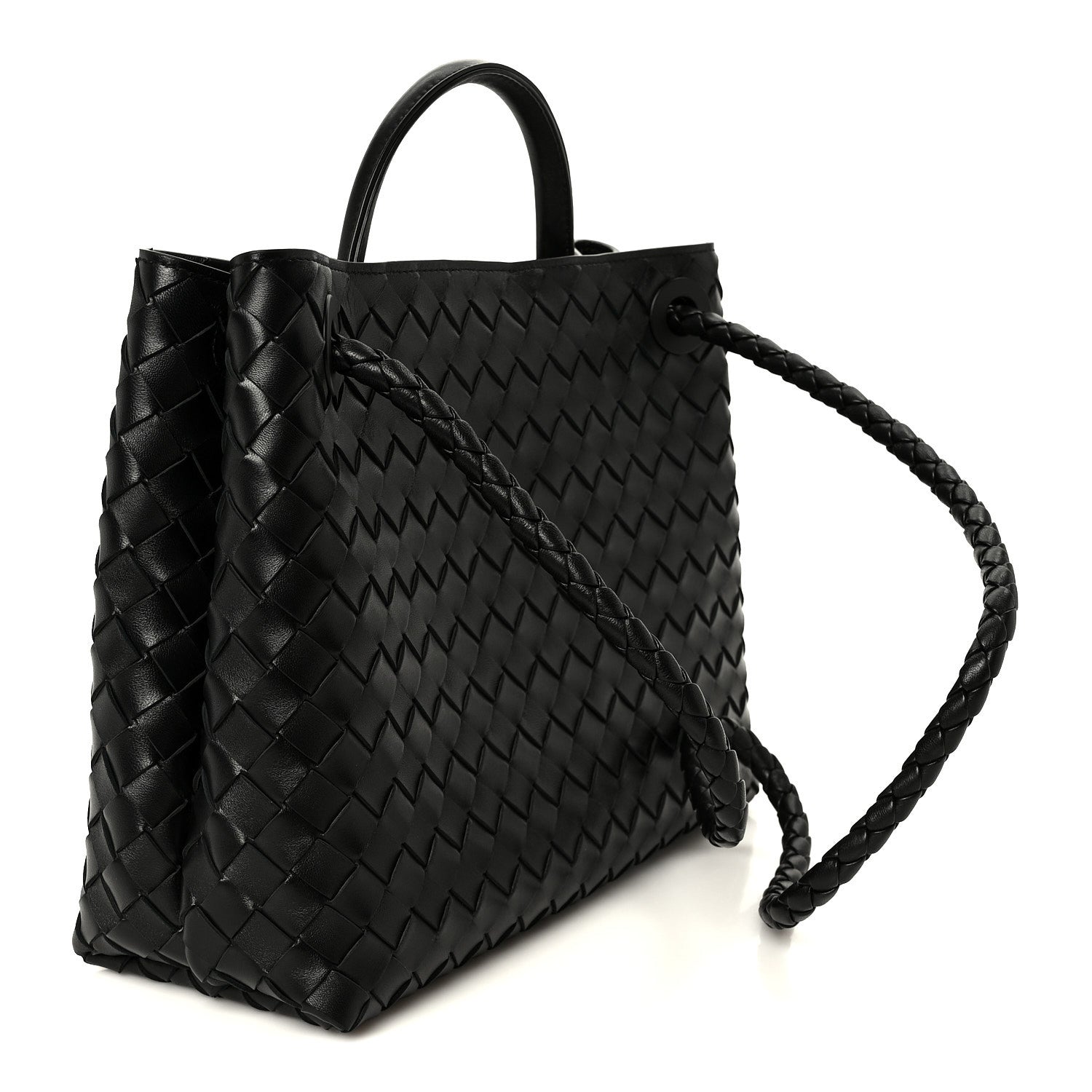 Bottega Veneta Nappa Intrecciato Medium Andiamo Shoulder Bag Black 3 of 10