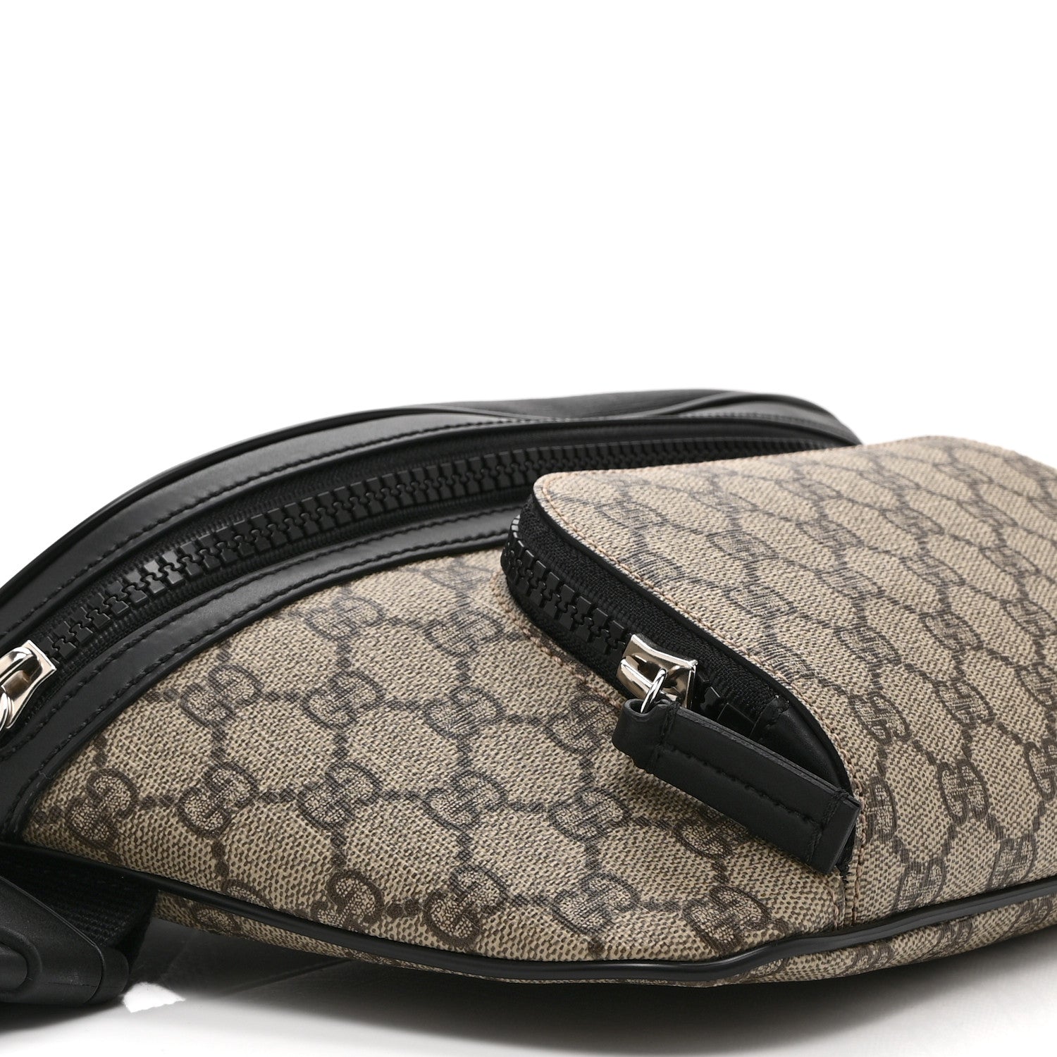 Gucci GG Supreme Monogram Large Belt Bag Beige Ebony Black 10 of 11