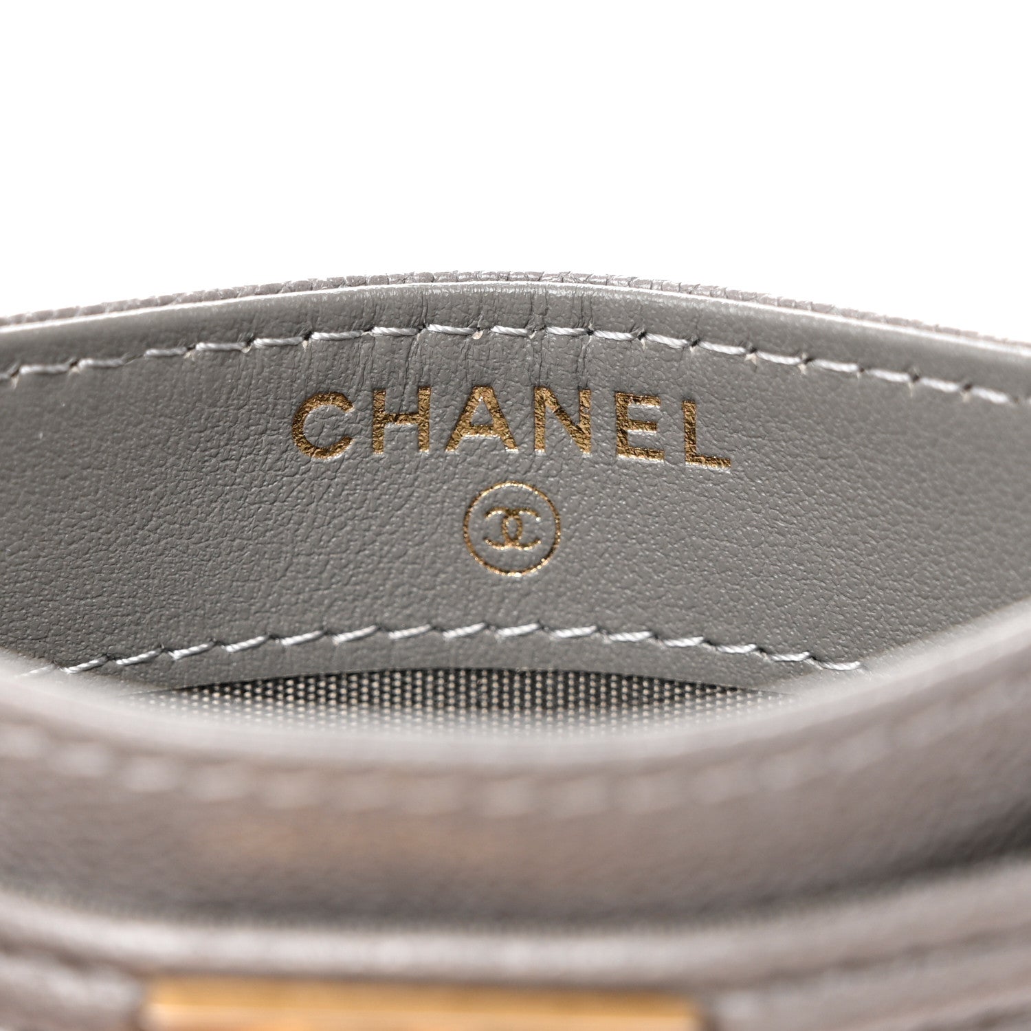 Chanel Caviar Quilted Boy Card Holder Grey 6 of 8