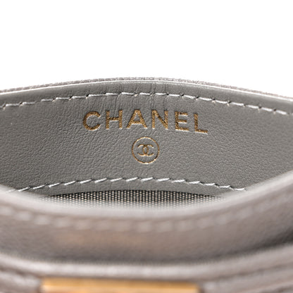 Chanel Caviar Quilted Boy Card Holder Grey 6 of 8